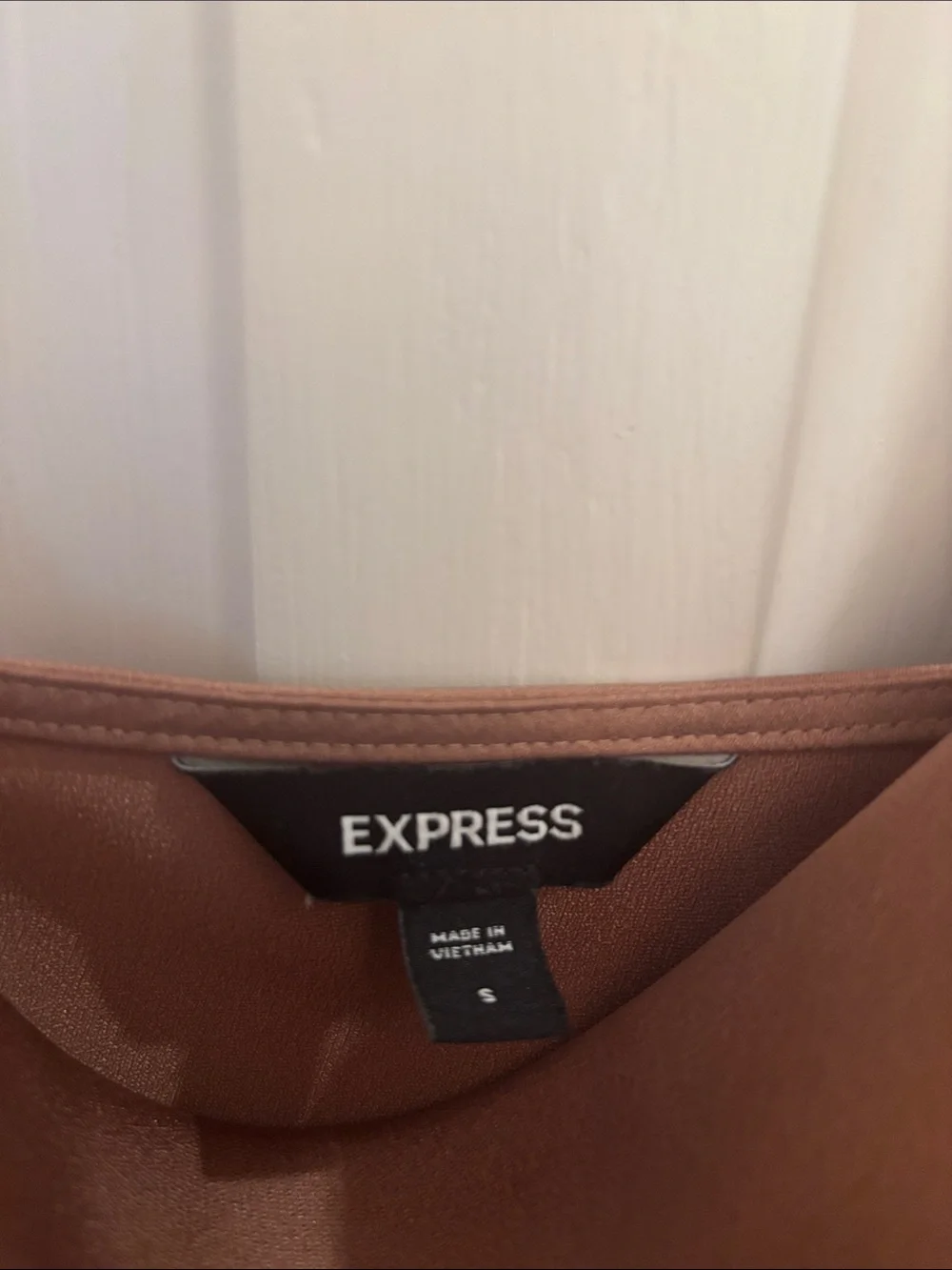 Express Brown Satin Cowl Neck Camisole
